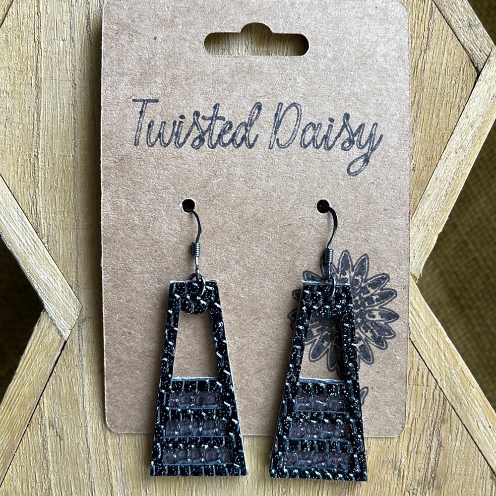 Handcrafted Dragon Faux Leather Earrings